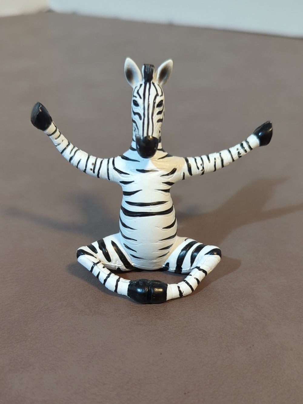 Zebra Small Figure Approximately 3 Inch Sitting Meditating Yoga PVC Plastic